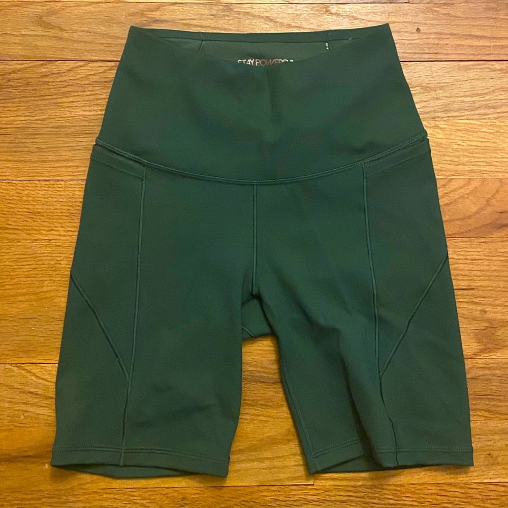 XS olive green Calia power sculpt biker shorts